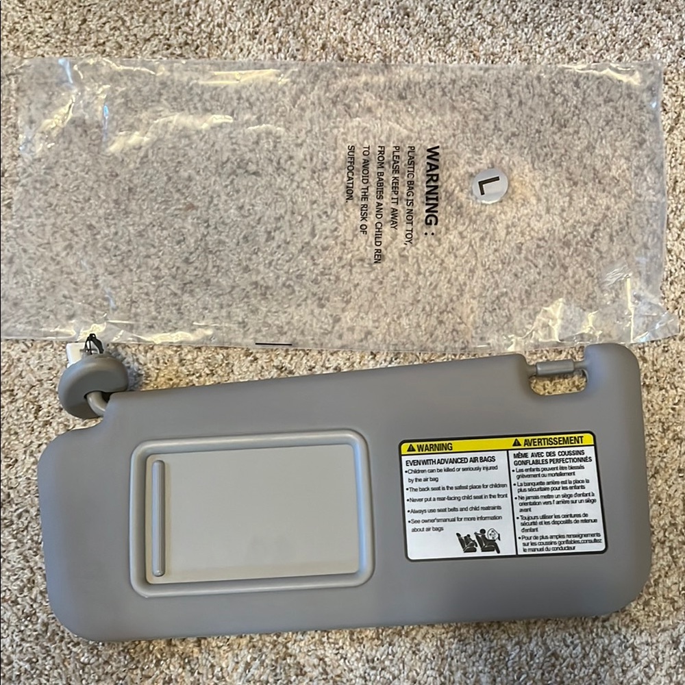 Gray Car Sun Visor with Mirror - left (driver side) from 2006-2013